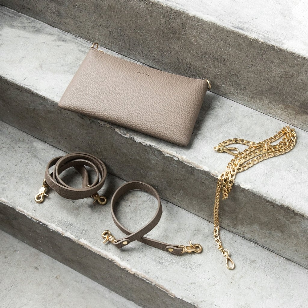 NEW ANGELA ROI ZURI CARD KEY POUCH LIGHT MUD GRAY - Picture 8 of 8